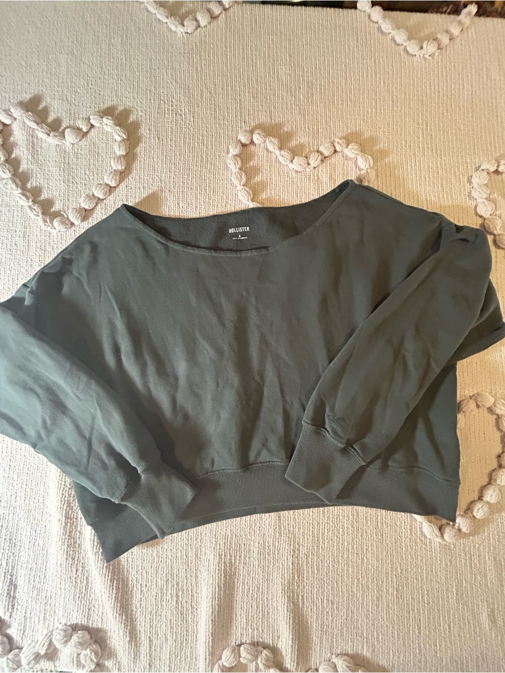 Hollister Grey Cropped Sweatshirt